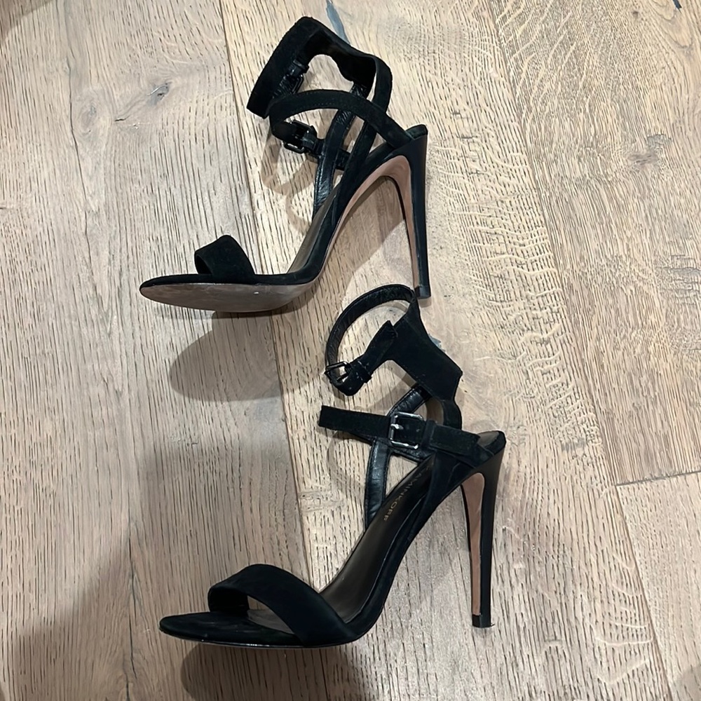 Rebecca Minkoff black suede strappy heels size 36